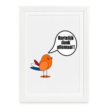 Néerlandais. Merci beaucoup. - Affiche encadrée (27 × 37 cm) - blanc - Devant
