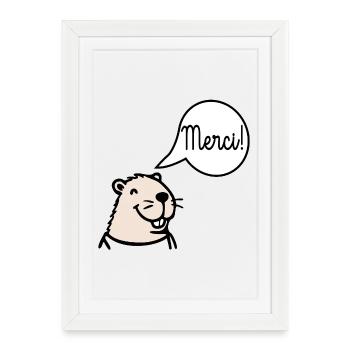 Thank you Capybara - Framed poster (27 × 37 cm) - white - Front