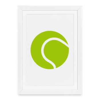 Balle de tennis - Affiche encadrée (27 × 37 cm) - blanc - Devant