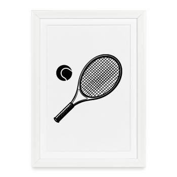 Tennis racket - Framed poster (27 × 37 cm) - white - Front
