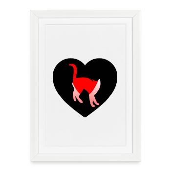 félin - Affiche encadrée (27 × 37 cm) - blanc - Devant