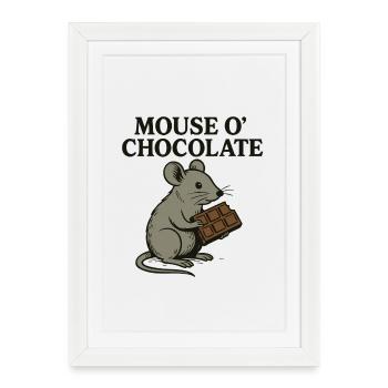 Mouse o'Chocolate Pun Mouse Chocolate - Framed poster (27 × 37 cm) - white - Front