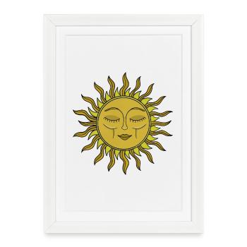 Vintage Celestial Sun Mystical Boho Art - Framed poster (27 × 37 cm) - white - Front