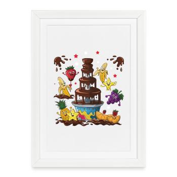Fontaine à chocolat Fruit Friends Design - Affiche encadrée (27 × 37 cm) - blanc - Devant