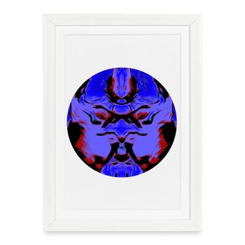 Void Mask, Dark Symmetry, abstract face, - Framed poster (27 × 37 cm) - white - Front