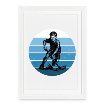 Iconic floorball motif - Framed poster (27 × 37 cm) - white - Front