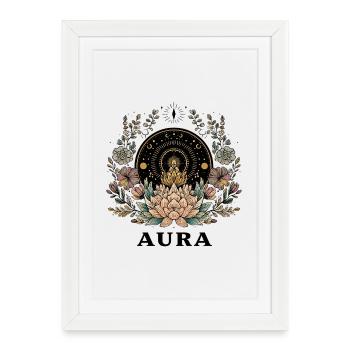 Aura Lotus Mandala - Framed poster (27 × 37 cm) - white - Front