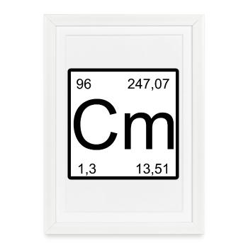 Tableau périodique du curium Art minimal - Affiche encadrée (27 × 37 cm) - blanc - Devant
