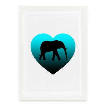 Elephant - Framed poster (27 × 37 cm) - white - Front