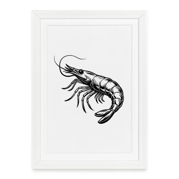 Crevettes - Affiche encadrée (27 × 37 cm) - blanc - Devant