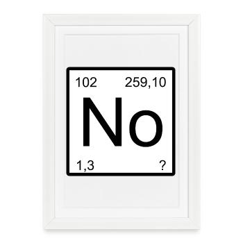 Nobelium Pas Symbole élémentaire Nobelium Tee - Affiche encadrée (27 × 37 cm) - blanc - Devant