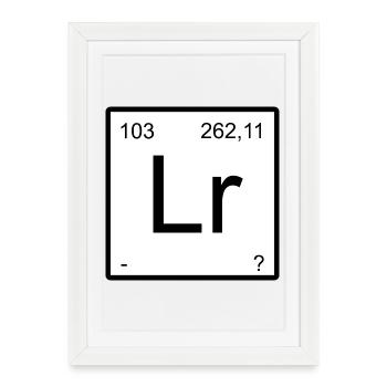 Lr Lawrencium Thé Minimaliste - Affiche encadrée (27 × 37 cm) - blanc - Devant