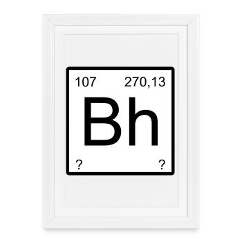 Graphique des chiffres majuscules pour soutien-gorge en Bohrium - Affiche encadrée (27 × 37 cm) - blanc - Devant