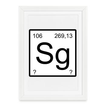 Seaborgium Chemistry Sg Symbol Style - Affiche encadrée (27 × 37 cm) - blanc - Devant