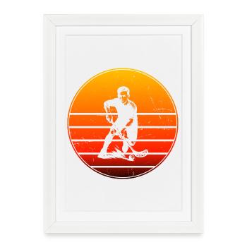 Floorball court et clair - Affiche encadrée (27 × 37 cm) - blanc - Devant