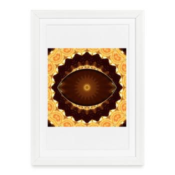 Mandala en or kaléidoscopique - Affiche encadrée (27 × 37 cm) - blanc - Devant