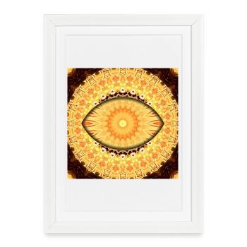 Kaléidoscope du Mandala du Soleil - Affiche encadrée (27 × 37 cm) - blanc - Devant