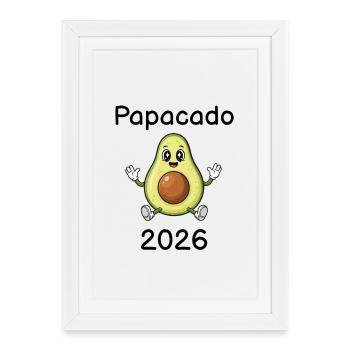 Papacado 2026 – Expectant Papa Avocado - Framed poster (27 × 37 cm) - white - Front
