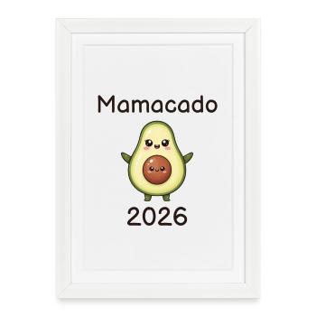 Mamacado 2026 – expectant mom avocado - Framed poster (27 × 37 cm) - white - Front