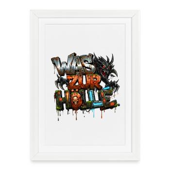 Hell, Devils & Demons Urban Street Art Graffiti - Framed poster (27 × 37 cm) - white - Front
