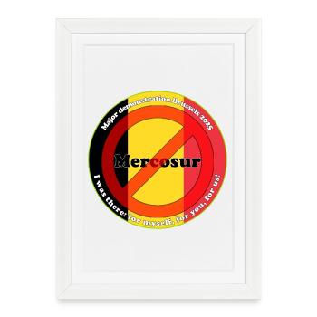 Farmers' protest against Mercosur - Framed poster (27 × 37 cm) - white - Front