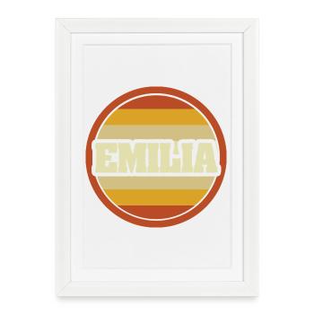 Prénom Emilia - Affiche encadrée (27 × 37 cm) - blanc - Devant