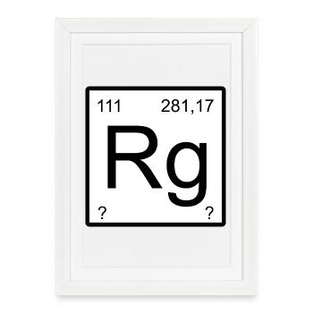 Roentgenium Minimal Design - Affiche encadrée (27 × 37 cm) - blanc - Devant