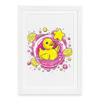 Citrus Quack Neon Duckling - Framed poster (27 × 37 cm) - white - Front