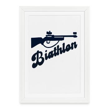 Biathlon des sports d’hiver - Affiche encadrée (27 × 37 cm) - blanc - Devant