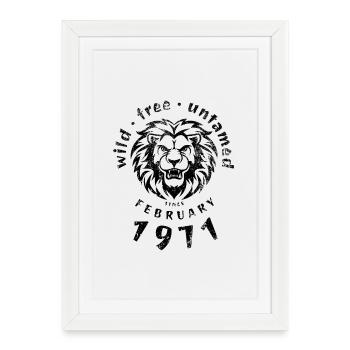 Sauvages, libres et indomptés depuis 02/1971 - Affiche encadrée (27 × 37 cm) - blanc - Devant