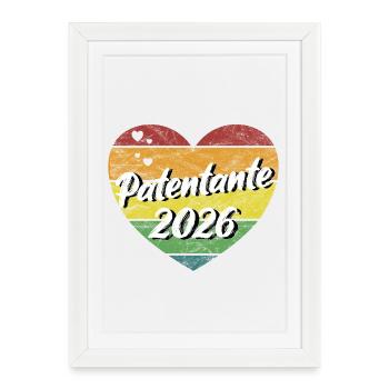 Patentante 2026 Taufpatin retro vintage - Gerahmtes Poster (27 × 37 cm) - Weiß - Vorne