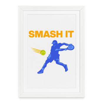 Fracasse, puissance de padel ! Padel Sport - Affiche encadrée (27 × 37 cm) - blanc - Devant