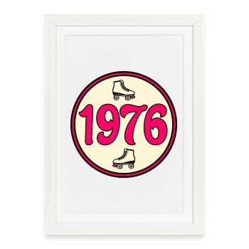 50th Birthday 1976 - Roller Skates - Framed poster (27 × 37 cm) - white - Front