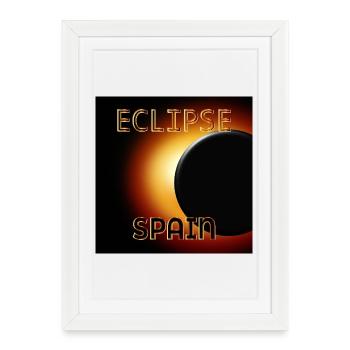 ECLIPSE SPAIN August 2026 - Framed poster (27 × 37 cm) - white - Front