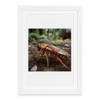 Cafard réaliste – Macro Conception d’insectes - Affiche encadrée (27 × 37 cm) - blanc - Devant