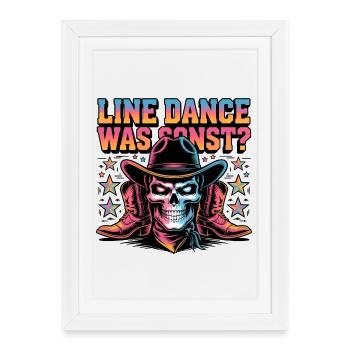 Cowboy en Ligne de Crâne - Affiche encadrée (27 × 37 cm) - blanc - Devant