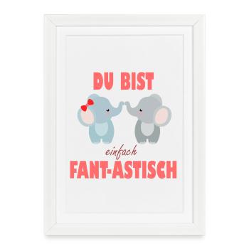 Vous êtes vraiment fantastiques, des amis éléphants - Affiche encadrée (27 × 37 cm) - blanc - Devant