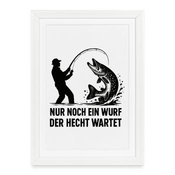 Pike Waiting A Cast Fishing Angler Gift - Framed poster (27 × 37 cm) - white - Front