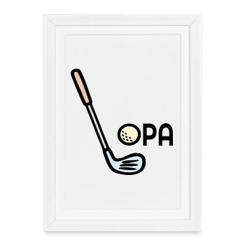 Clubs de golf grand-père - Affiche encadrée (27 × 37 cm) - blanc - Devant