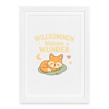 Bienvenue Variante du Petit Renard Miracle - Affiche encadrée (27 × 37 cm) - blanc - Devant