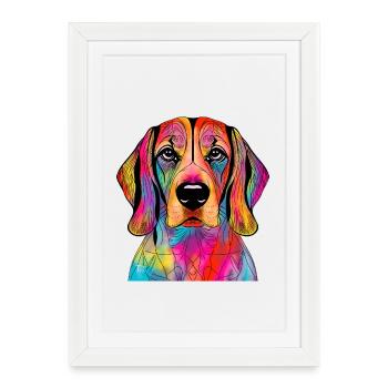 Beagle - Framed poster (27 × 37 cm) - white - Front