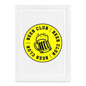 Club de Bière Club Booze - Affiche encadrée (27 × 37 cm) - blanc - Devant