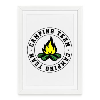 Équipe de camping Feu de camp - Affiche encadrée (27 × 37 cm) - blanc - Devant