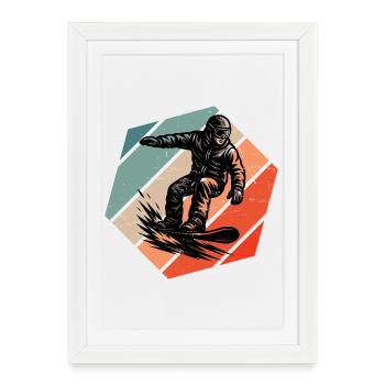 Clear snowboard motif for every day - Framed poster (27 × 37 cm) - white - Front