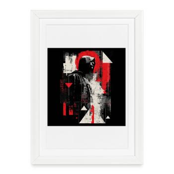 Hooded Echo Geometric Neon - Framed poster (27 × 37 cm) - white - Front