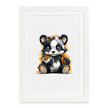Panda Robo with building tools - Framed poster (27 × 37 cm) - white - Front