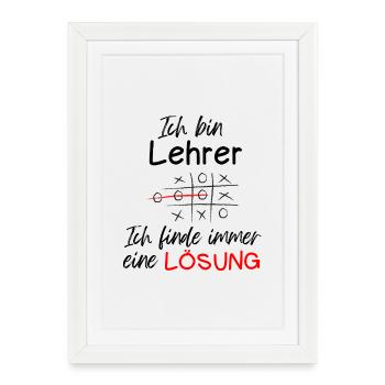 I'm a teacher always find a solution gift - Framed poster (27 × 37 cm) - white - Front