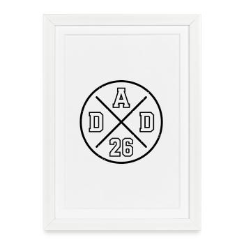 Papa 26 Papa Cadeau de la fête des pères Papa 2026 - Affiche encadrée (27 × 37 cm) - blanc - Devant