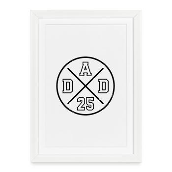 Papa 25 Papa Cadeau de la fête des pères Papa 2025 - Affiche encadrée (27 × 37 cm) - blanc - Devant