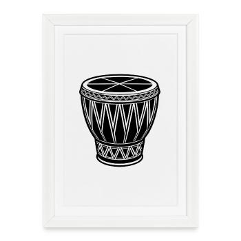 Conga africain - Affiche encadrée (27 × 37 cm) - blanc - Devant